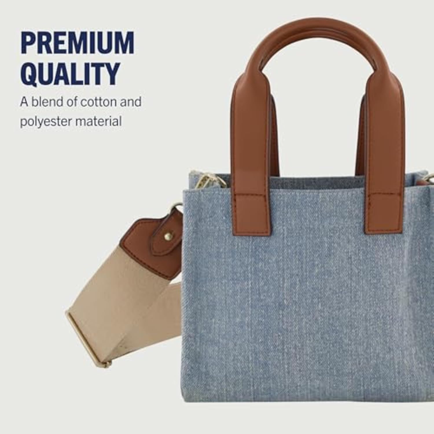 True Religion Tote Bag, Women's Mini Travel Shoulder Bag with Adjustable Strap