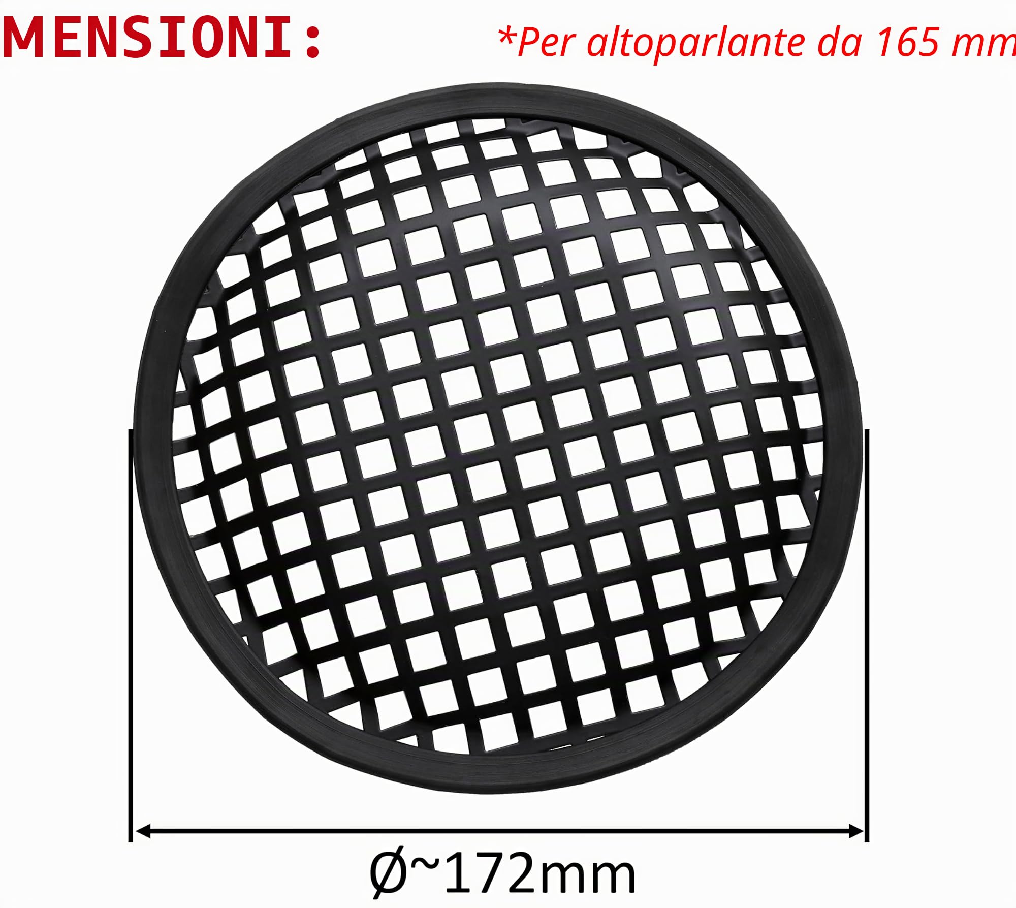 Set Di 2 Griglie Di Protezione Per Altoparlanti Da 130mm (5″) – Nere, Per Auto E Subwoofer, Design Elegante E Resistente - 2
