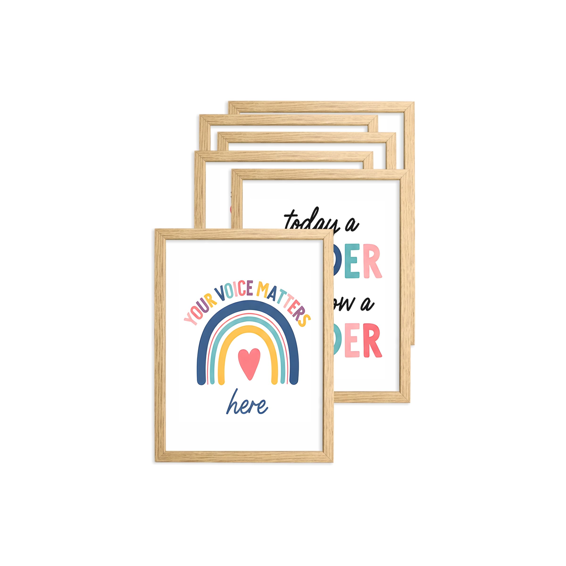 DECOR KAFE Set of 6 Kids Positive Affirmation Wall Frames | Cute Rainbow & Motivational Typography Art | Ready-to-Hang Decor for Children’s Room, Nursery, Classroom & Playroom-picture-21