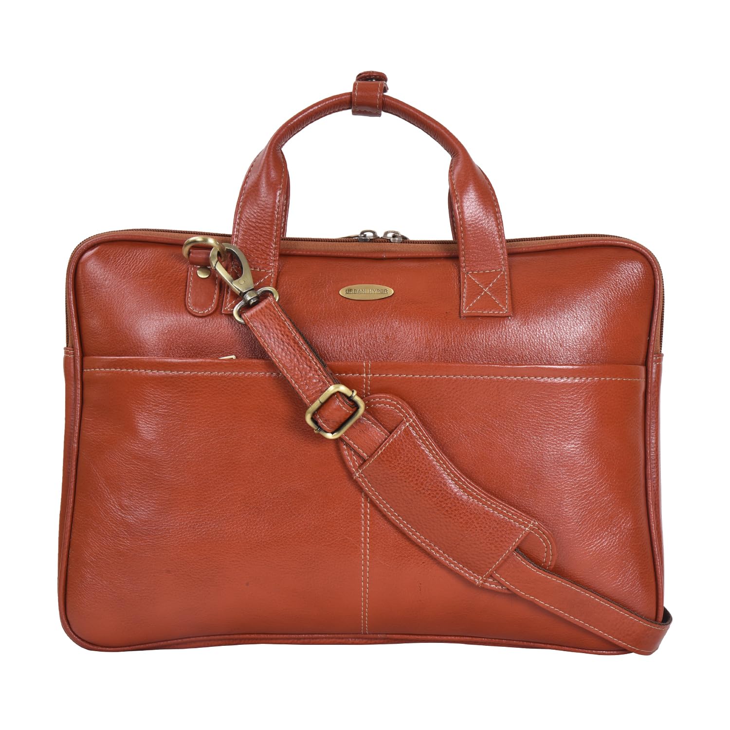 URBAN HYPER Leather Laptop Bag J-Design | Laptop Messenger Cross Body Bags Single Compartment with Adjustable Strap Office Bag for Men & Women Brown (14 Inch) (B0CP24BVCM) Amazon Price History, Amazon Price Tracker