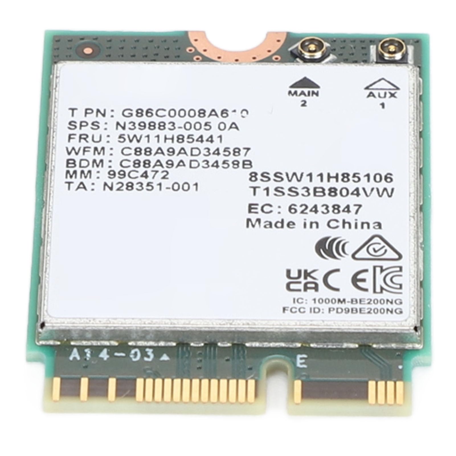 BE200NGW WiFi 7 Scheda di Rete 8774MBPS con Tecnologia MU-Mimo 5.4 Adattatore Compatibile con Piattaforme 10/11 e