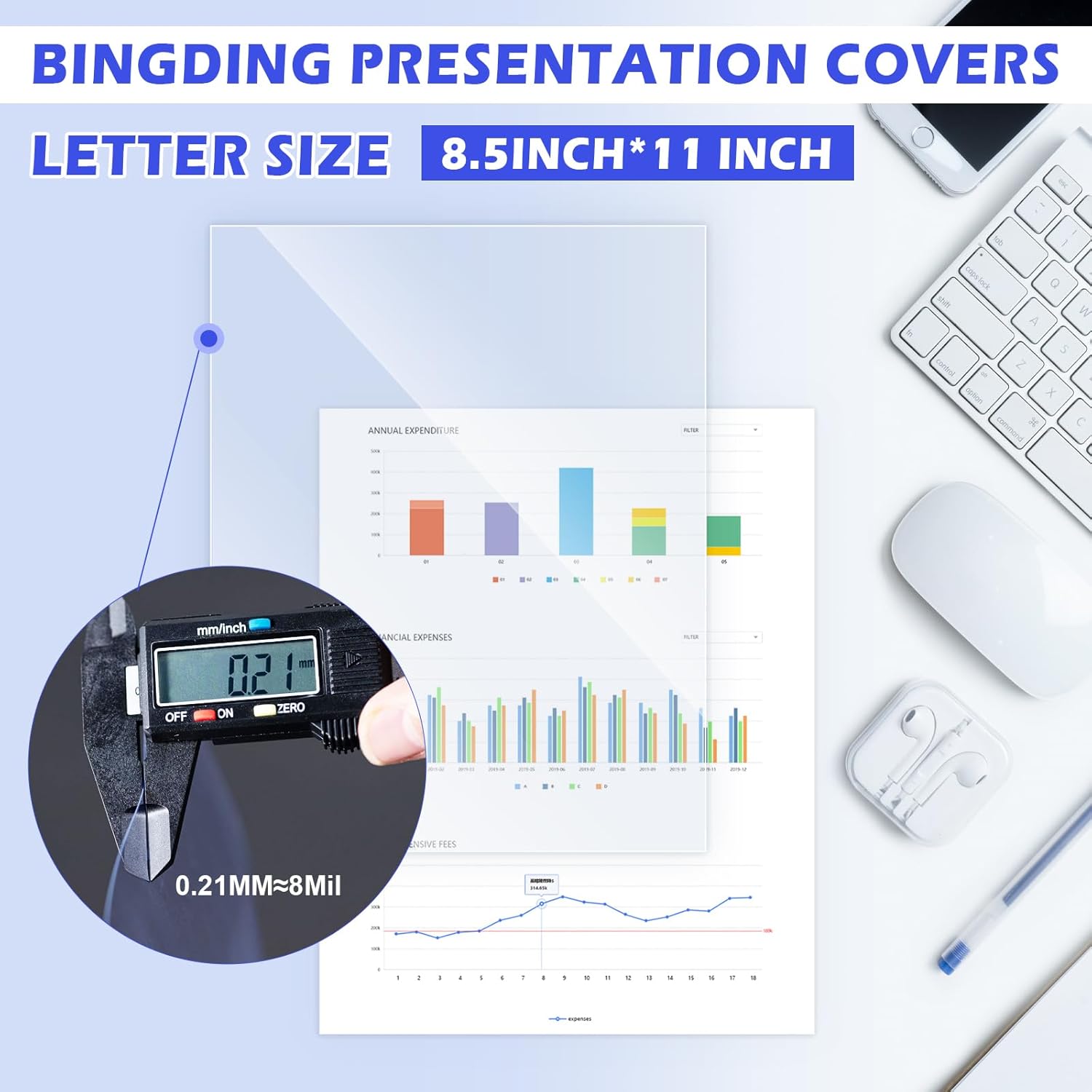 TOTiyea 200 Pack 8 Mil PVC Binding Presentation Covers, Clear Report Covers for Binding,8.5x11 Inches,Letter Size 8 Mil 200 Pack, Clear