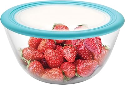 Cello Ornella Glass Mixing Bowl with Lid, 1 Litre, Clear