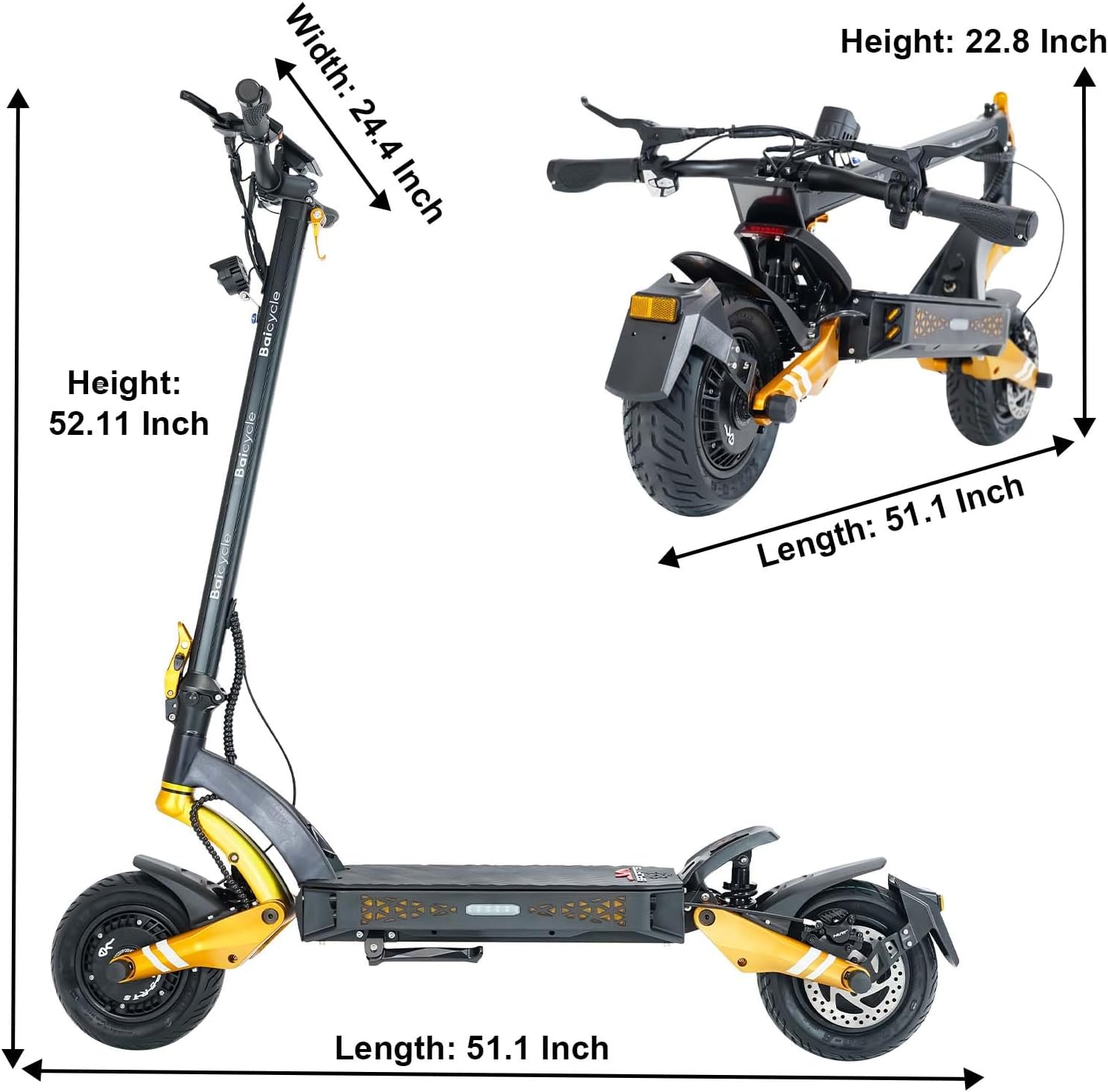 Fast Electric Scooter with 6000W Dual Motor, 50V 23Ah Battery Long Range E Scooter, Max Speed 45MPH & Foldable Design,10" Off-Road Tires,45° Max Climbing Slope, UL Certified