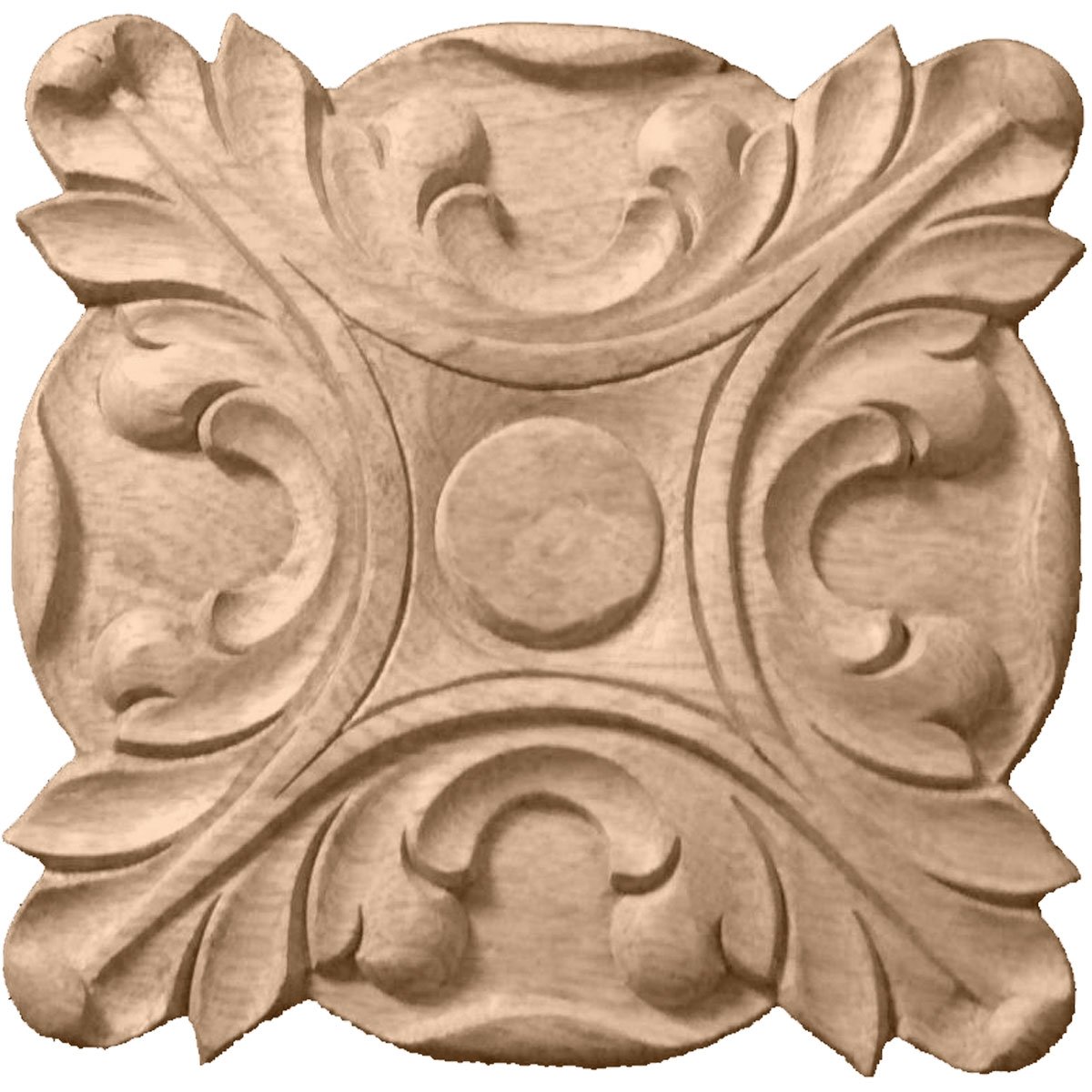 Rosetón Ekena Millwork Acanthus tallado a mano de alta ebanistería ROS06X06ACMA