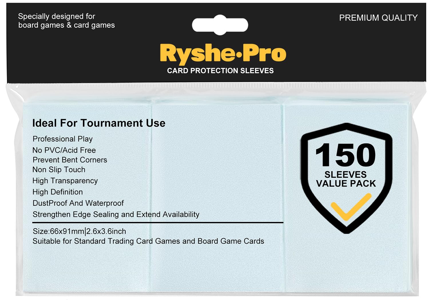 Premium Clear Card Sleeves, 150 Sleeves 2.6''x3.6''(66x91mm) Compatible with Standard Sized Trading Card, MTG Game Card, Baseball Card, Sport Card