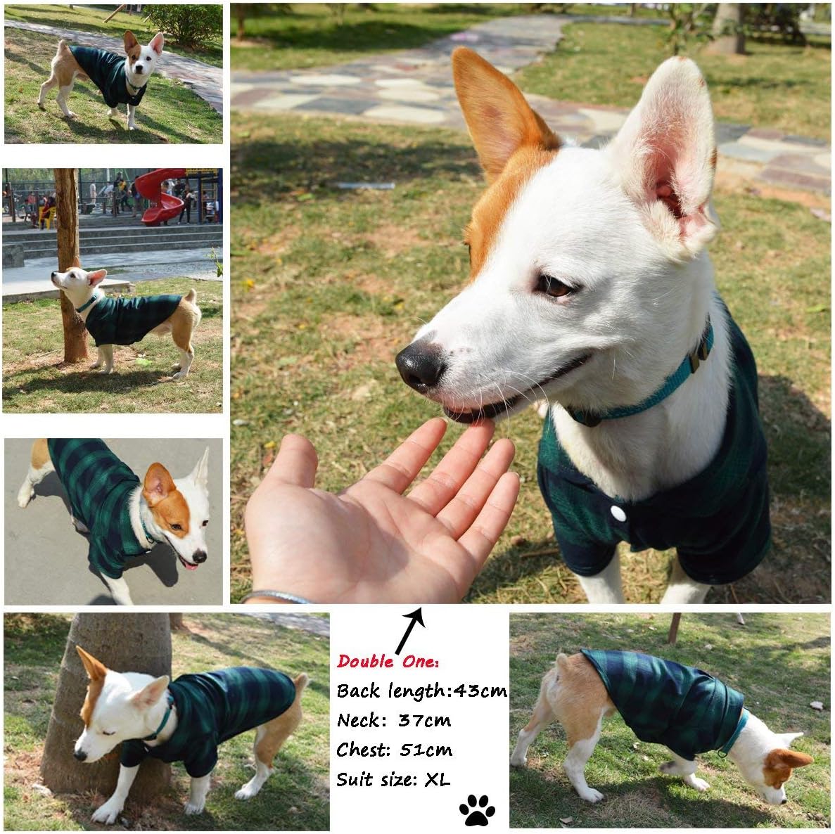 Koneseve Dog Shirt, Pet Plaid Clothes Shirt T-Shirt, Sweater Bottoming Shirt for Small Dog Cat Puppy Grid Adorable Wearing Stylish Cozy Halloween,Christmas Costumes {Green;L/Large} : Pet Supplies