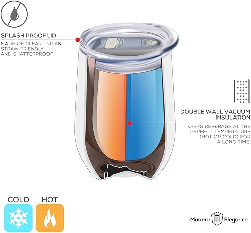 Miniatura 7 de Modern Elegance Vaso de vino de Halloween sin tallo, vaso de vino de 12 onzas con pajilla, bonitos vasos de acero con aislamiento de araña, a prueba