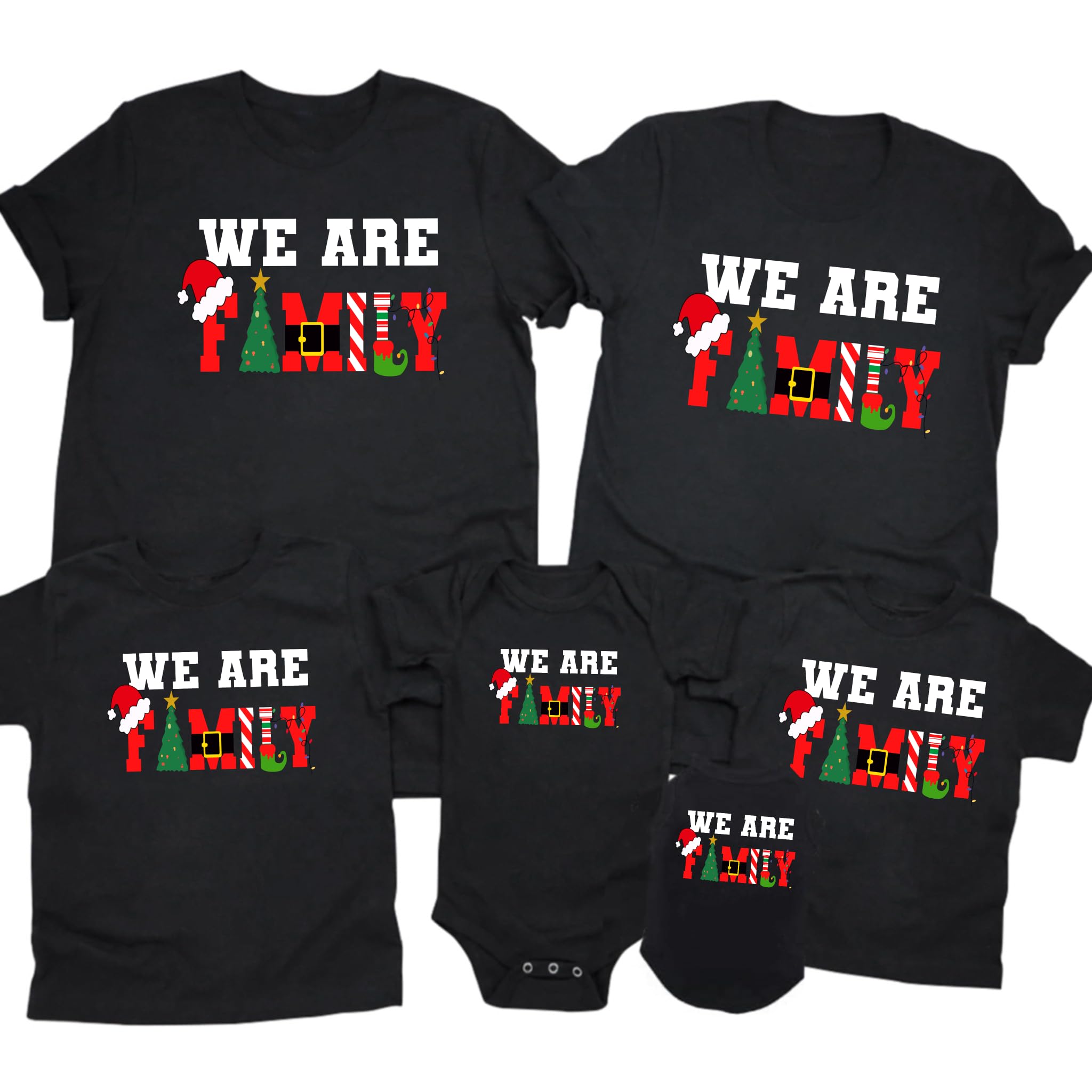 CONTEANER Merry Christmas Family Shirt,Matching Couples Xmas Graphic Tops