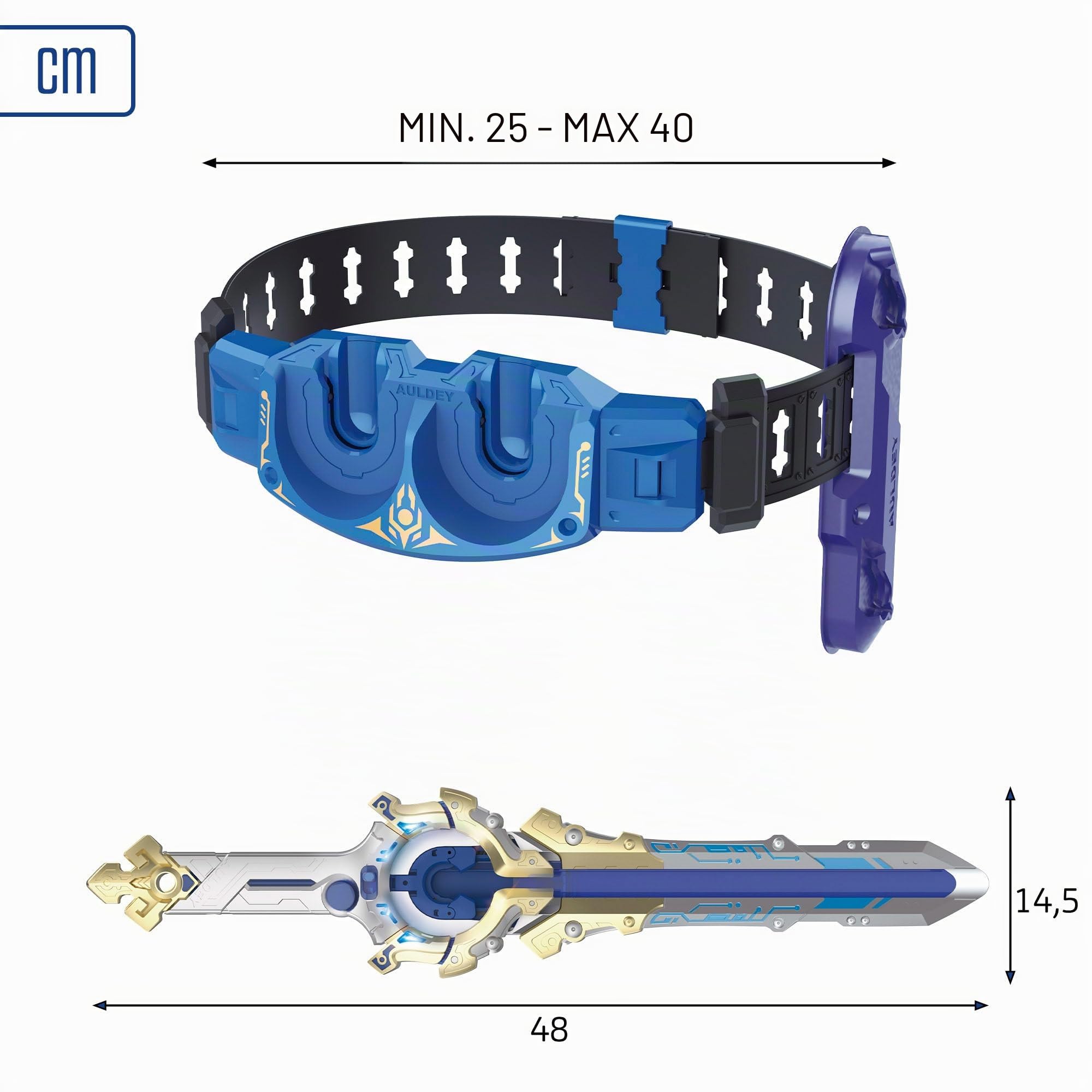 COLORBABY 48093 Infinity Nado Master Belt Battle Set toupie Fury Wave Dragon d'eau 3D, épée Lanceur, Ceinture maître, lumières LED, Jeux de toupie, Piles incluses