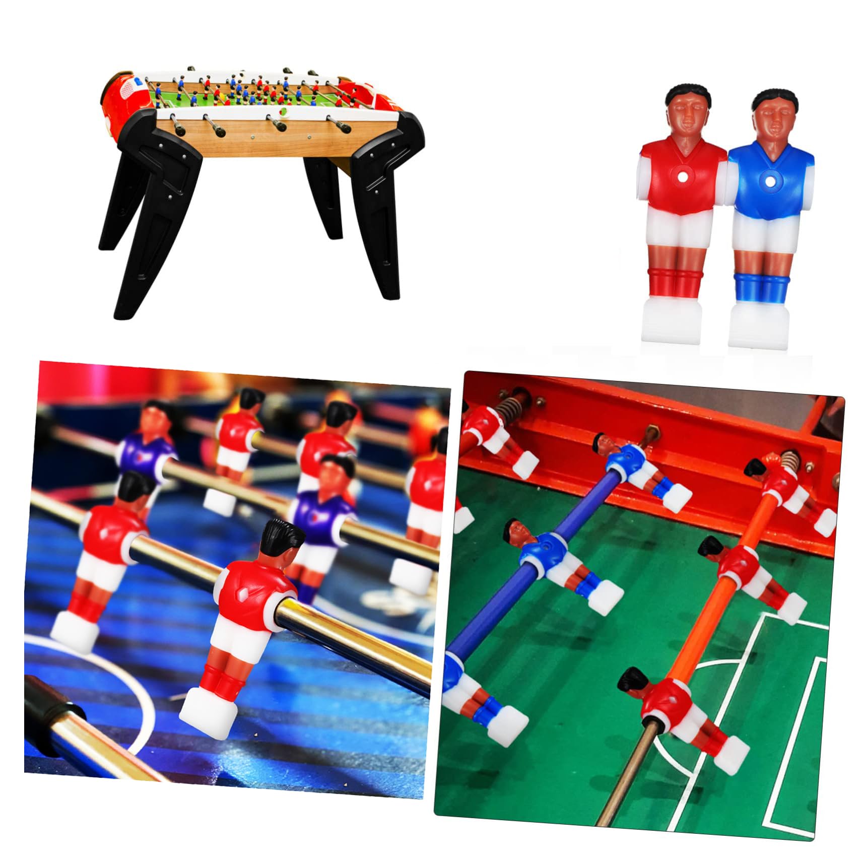 Football de table Man 2 Team Figurines de baby-foot avec ballon de football pour jeux de table