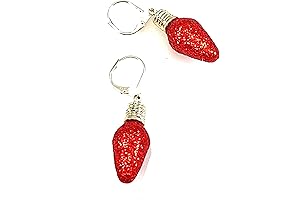 Adorable Christmas Red Light Bulb Dangle Earrings