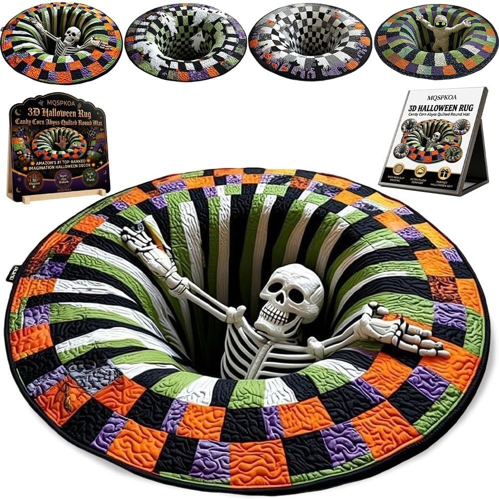 Photo 1 of 3D Halloween Rug - Ghost Skeleton Optical Illusion