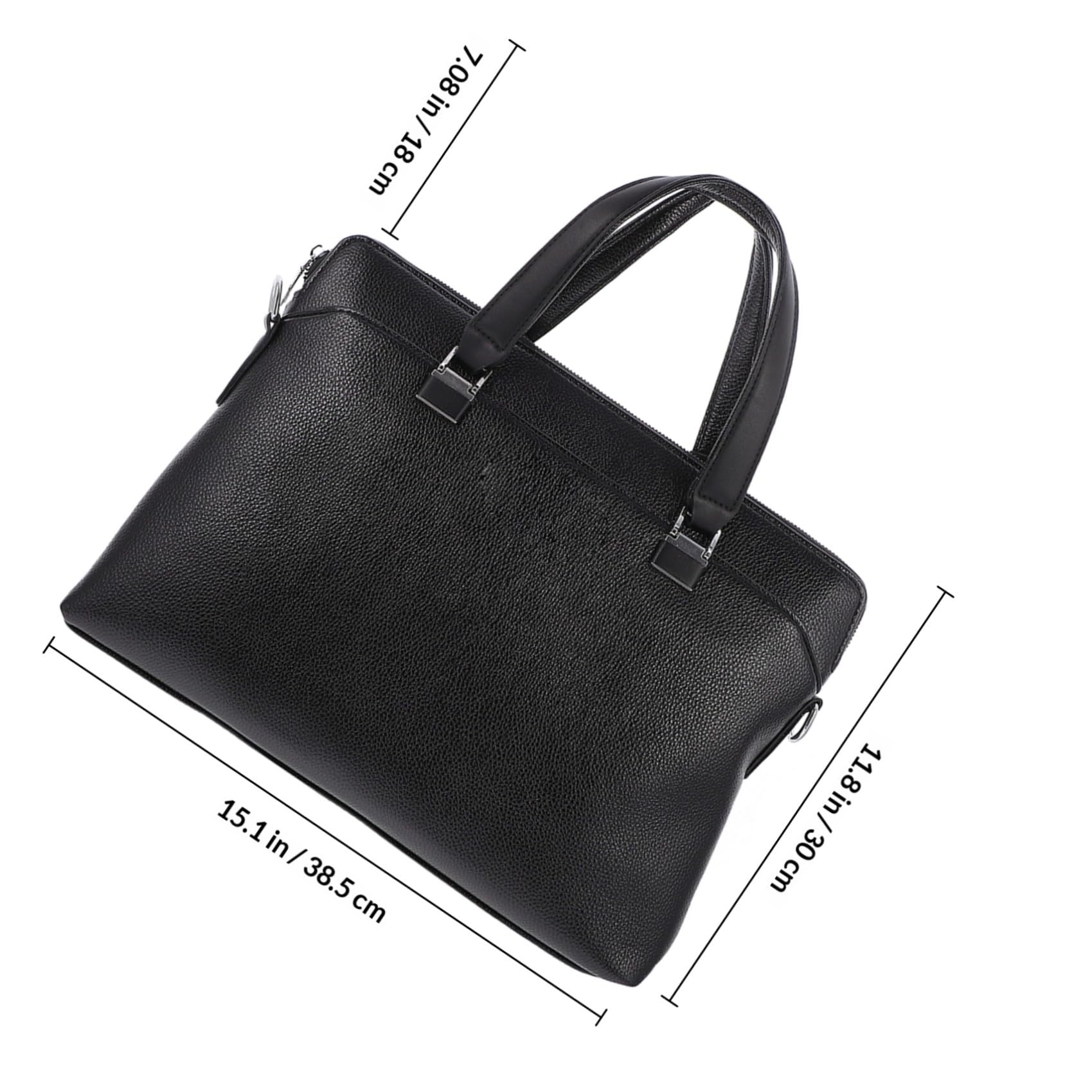 Cartella Uomo Business in Pelle Pu Nera per Laptop