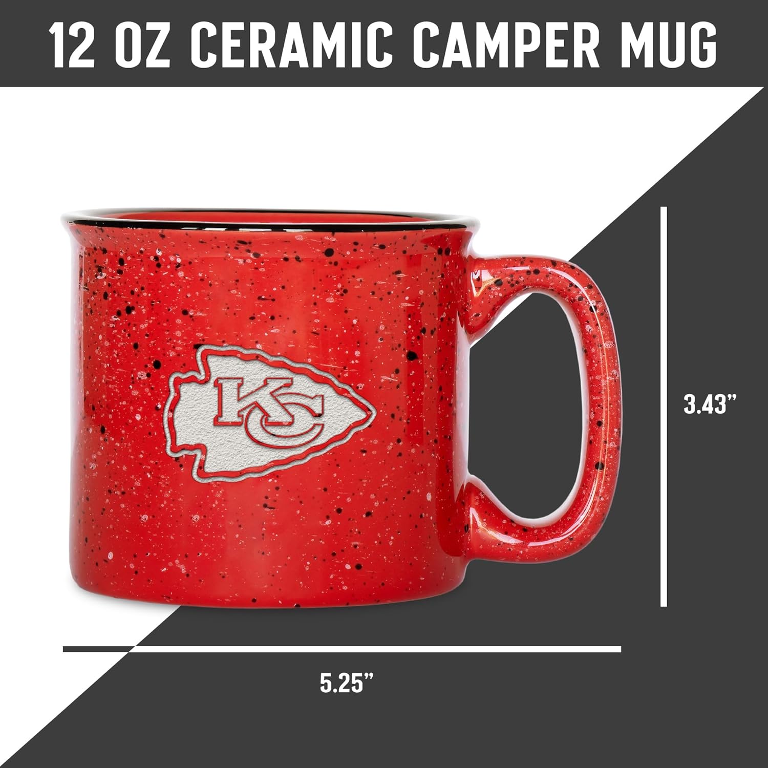Rico Industries NFL Football Speckle 12oz Laser Engraved Campfire Ceramic Mug - Image 8
