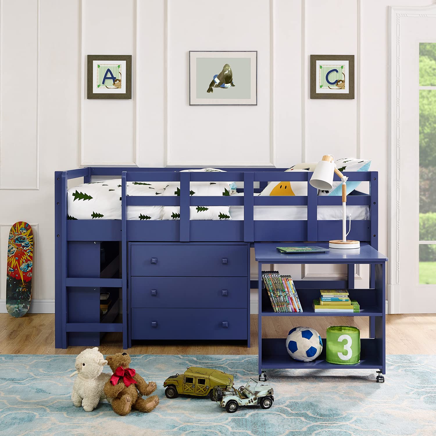 Buy Twin Size Loft Bed with Desk Low Study Kids Loft Bed with Desk and