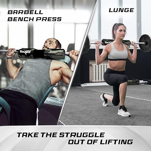 Vista 14 de Yes4All Ergonomic Foam Bar Pad, Olympic Barbell Squat & Neck Pad for Squats, Hip Thrusts & Weight Lifting Bar Nuevo Negro,Negro,Azul,New