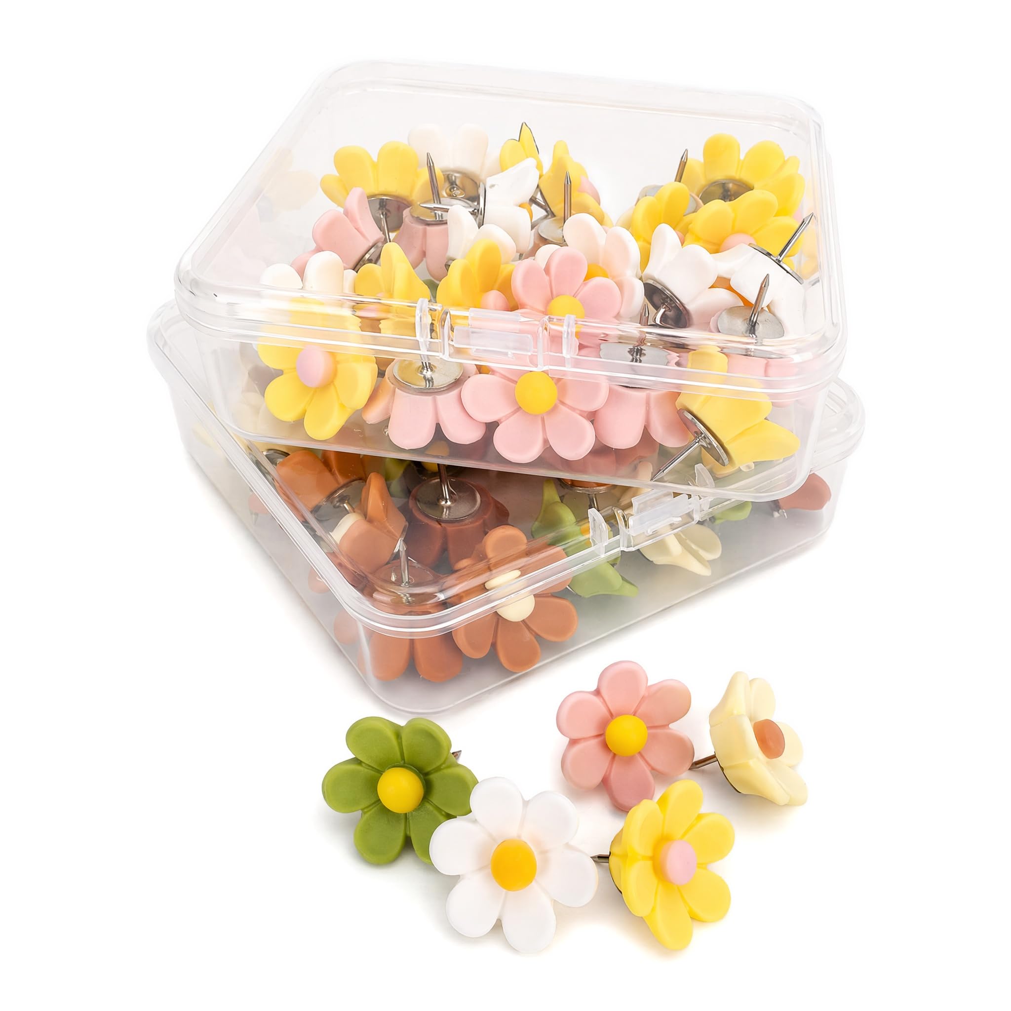 60PCS Push Pins for Cork Board, Colorful Drawing Pins for Notice Board, Durable Cork Board & Pin Board for Office, Classroom, Home Wall Display, Students Teachers Office Staff (Pink + Green)