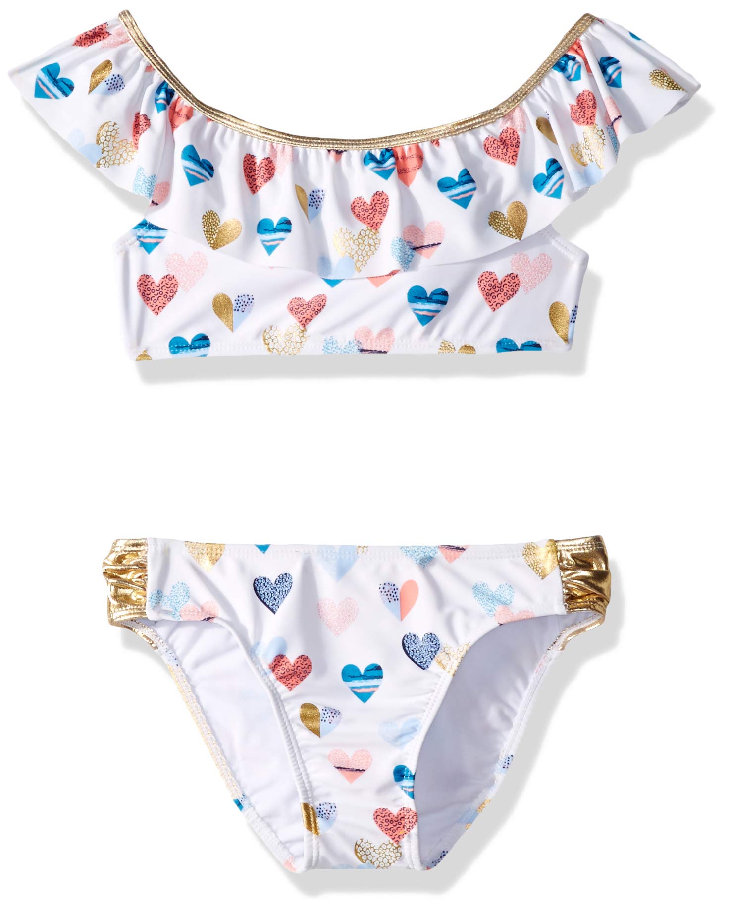 Jessica Simpson Girls' Two-Piece Cap Sleeve Bikini Swimsuit Set
