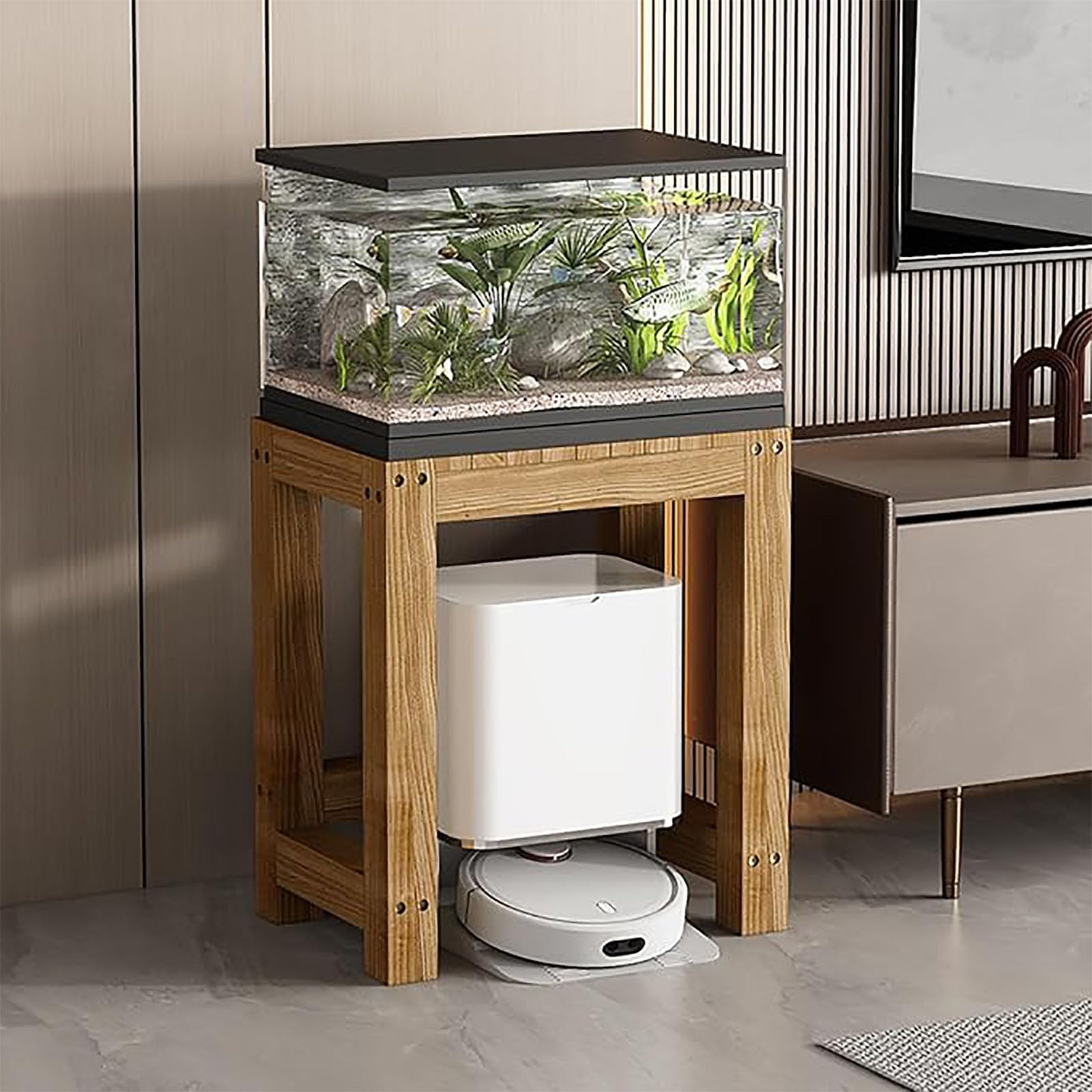 Supporto in Legno per Acquario, Supporto per Acquario, Supporto per Acquario per Rettili e Tartarughe, Ideale per Acquari, Piante,B,90X45X50CM(35X17X19IN)