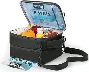 Titan by Arctic Zone Fridge Cold Expandable Cooler Lunch Bag | Black