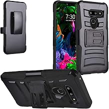 Compatible with LG G8 ThinQ - Hybrid Armor Phone Case w/Stand/Belt Clip ...