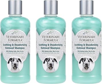 Veterinary Formula Solutions 3 Pack of Soothing and Deodorizing Oatmeal Shampoo for Dogs, 17 Fluid Ounces Each