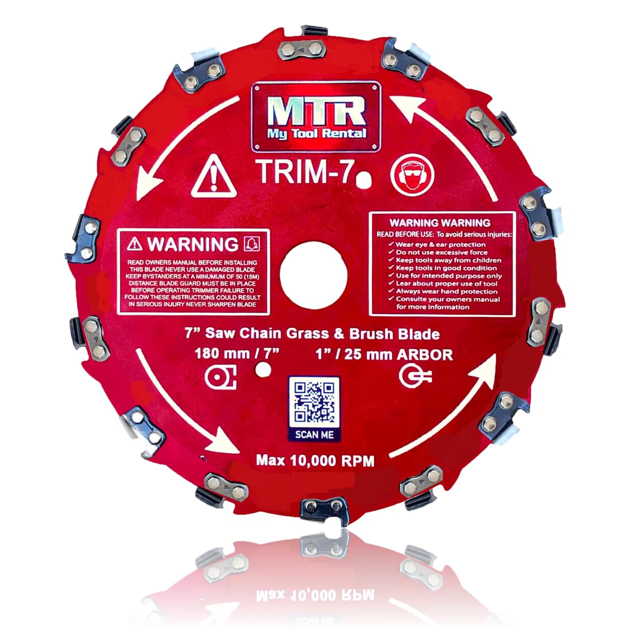 MTR Saw Chain Tooth Brush Cutter Blades Circular Blade Weed Eater Cutter Trimmer 10,000RPM Steel Grass Brush Cutter Blade Forest Trees Wood Metal Multi Use Blades & Bundle Kits (7" 2PK KIT)