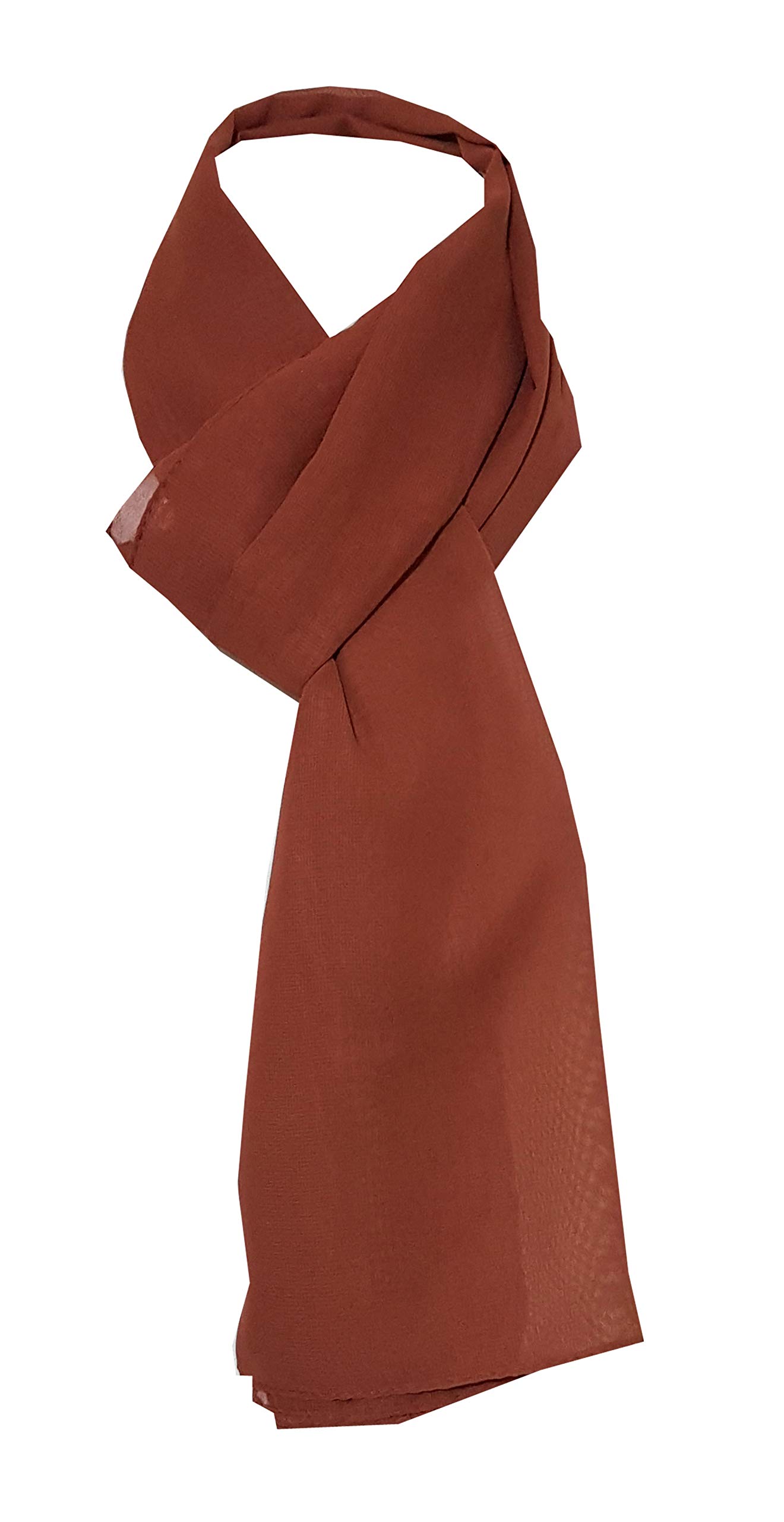 New Classic Silky Feel See Through Chiffon Scarf Wedding Shawl Bridesmaid Scarves Party Wear Day To Evening Occasions Wrap/Shawl/Dupatta Beautiful Colors By KSC® (Brown Shade #74*)