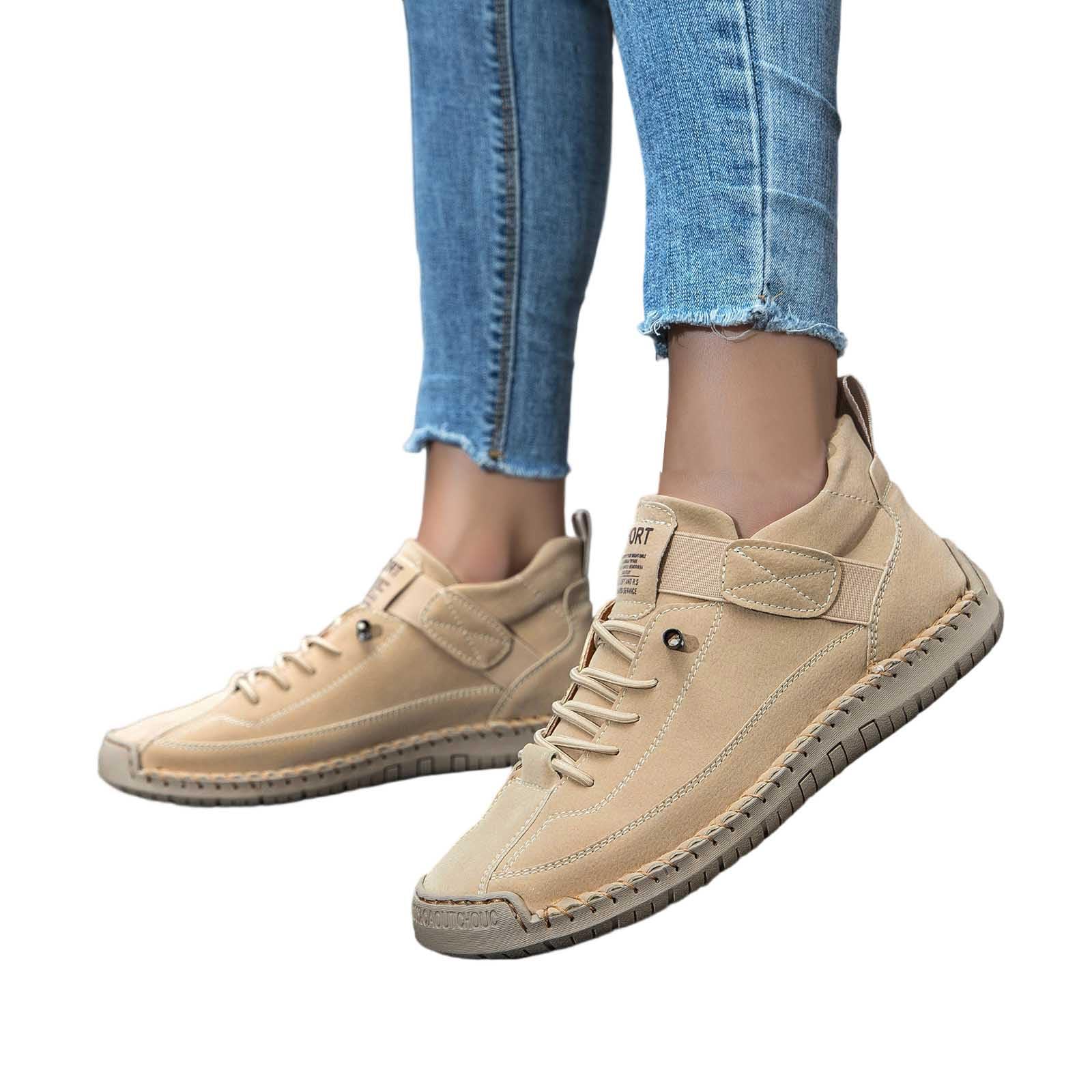 Genérico Zapatillas ortopédicas cómodas, zapatos unisex de cuero hechos a mano, botas suaves y cómodas con soporte - 5