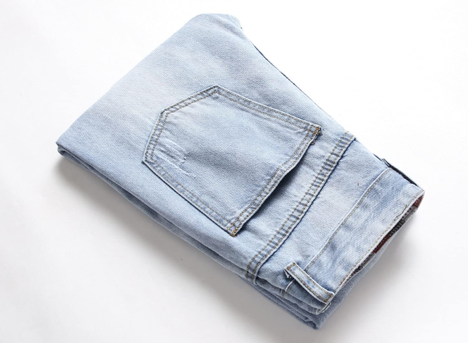 WQZYY&ASDCD Jeans Pantalon Herbst Frühjahr Herren Ripped Street Hip Hop Punk Stretch Bike Jeans Trendy Holes Straight Denim Hose