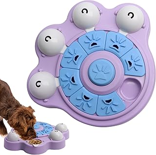 Dog Puzzle Toys, Dog Treat Puzzle Feeder for Mental Stimulation, Interactive Dog Toy Food Puzzles Slow Feeder, Dog Enrichment Toys Level 2 in 1 Interactive Games for Puppy Small Medium Large (Purple)