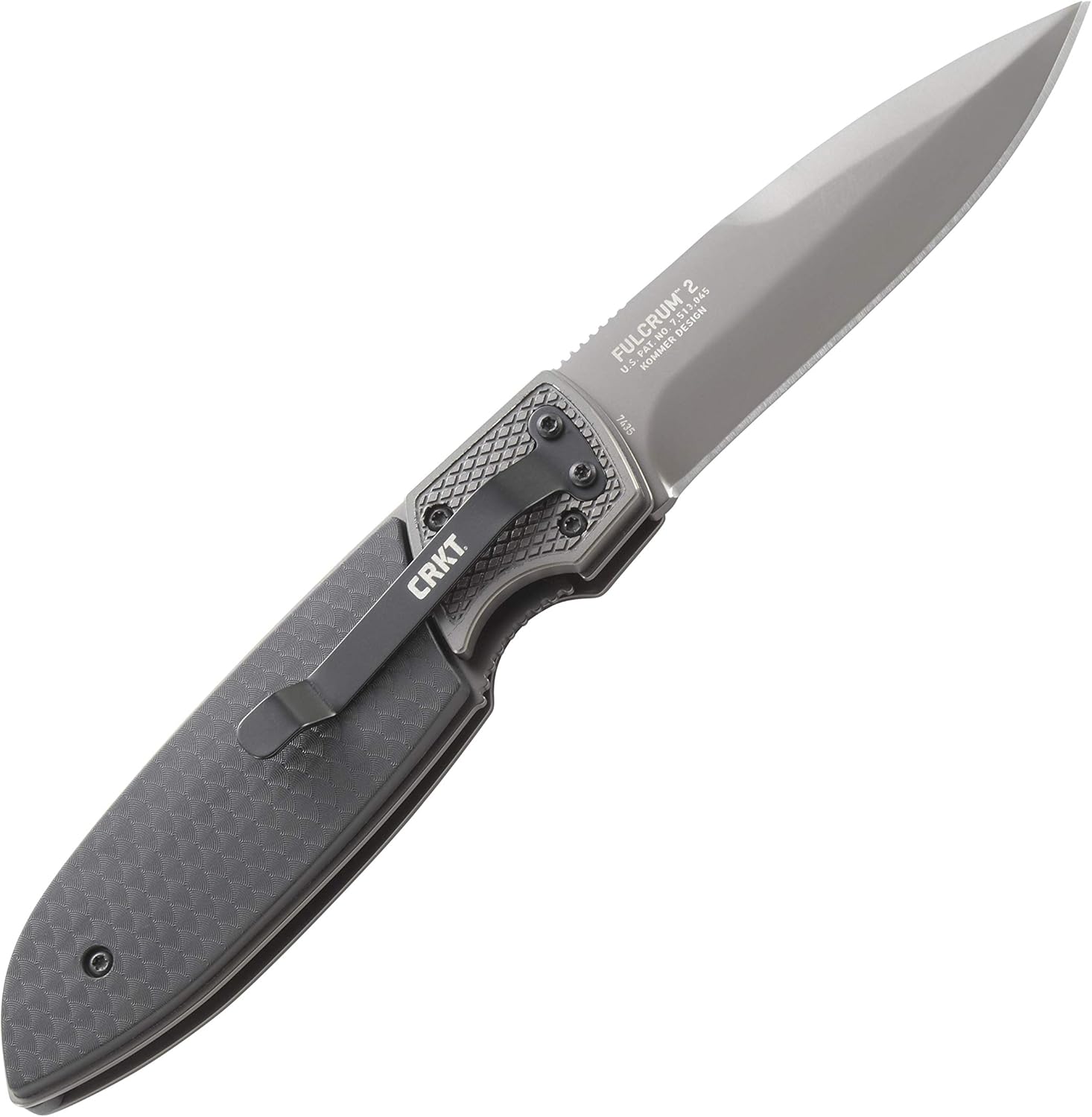 Suреr Bіg Clеаrаnсе! CRKT Fulcrum 2 Compact EDC Folding Pocket Knife: Compact Everyday Carry, Ti Nitride Blade, Fulcrum Open, Textured Nylon Handle, Pocket Clip 7430