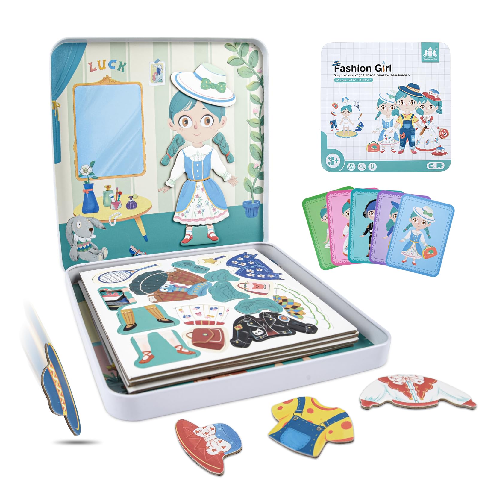 ASTARON Magnetic Animal Puzzles for Toddlers  62 Pieces, 2 Scenes, Portable Travel Toy, Educational Gift for Kids