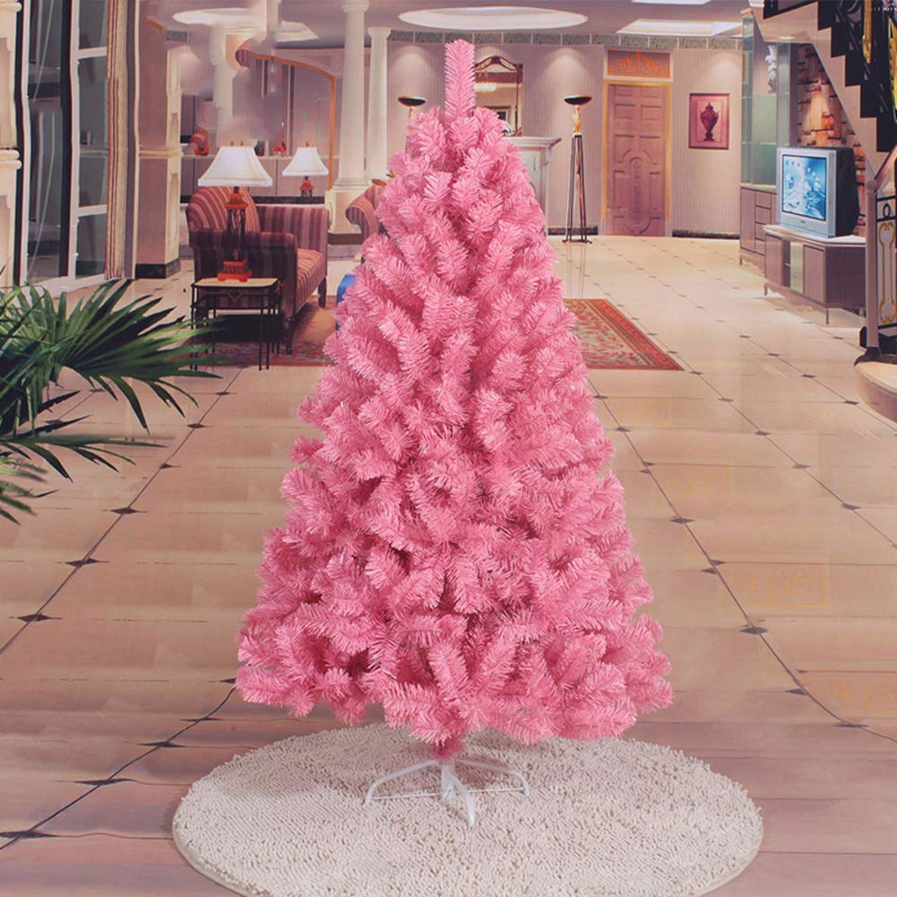 Albero di Natale Artificiale con Crittografia, 6,8 Piedi in PVC Premium con Cerniera, Decorazione Natalizia, Albero di Pino Natalizio per Interni, Facile da Montare Crist,Pink,180cm(6Ft)
