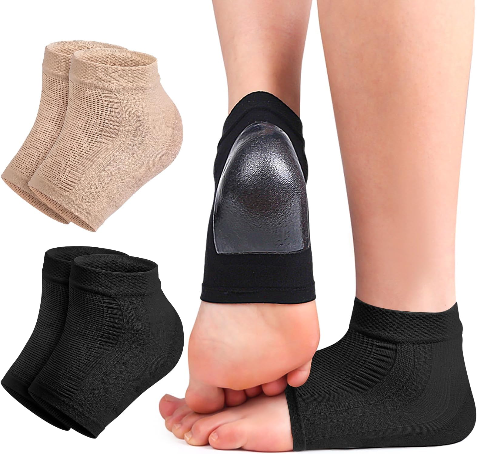 Welnove Moisturizing Heel Socks 2 Pairs Aloe Vera