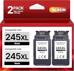 Cartouche d'encre noire 245XL 2 paquets de remplacement compatibles pour Canon 245XL noire PG-245XL PG245 PG245XL pour Pixma TS3420 MX492 TS3120 TR4520 TR4527 MX490 MG2525 MG2920 TS3320 TS3100 MG3020