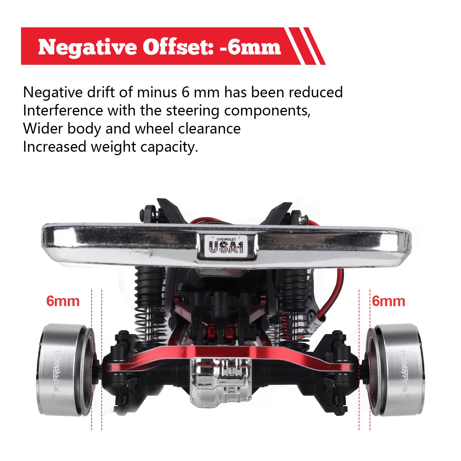 HobbyPark 1.0 Beadlock Wheels and Tires Negative Offset Stamped Steel 1.0