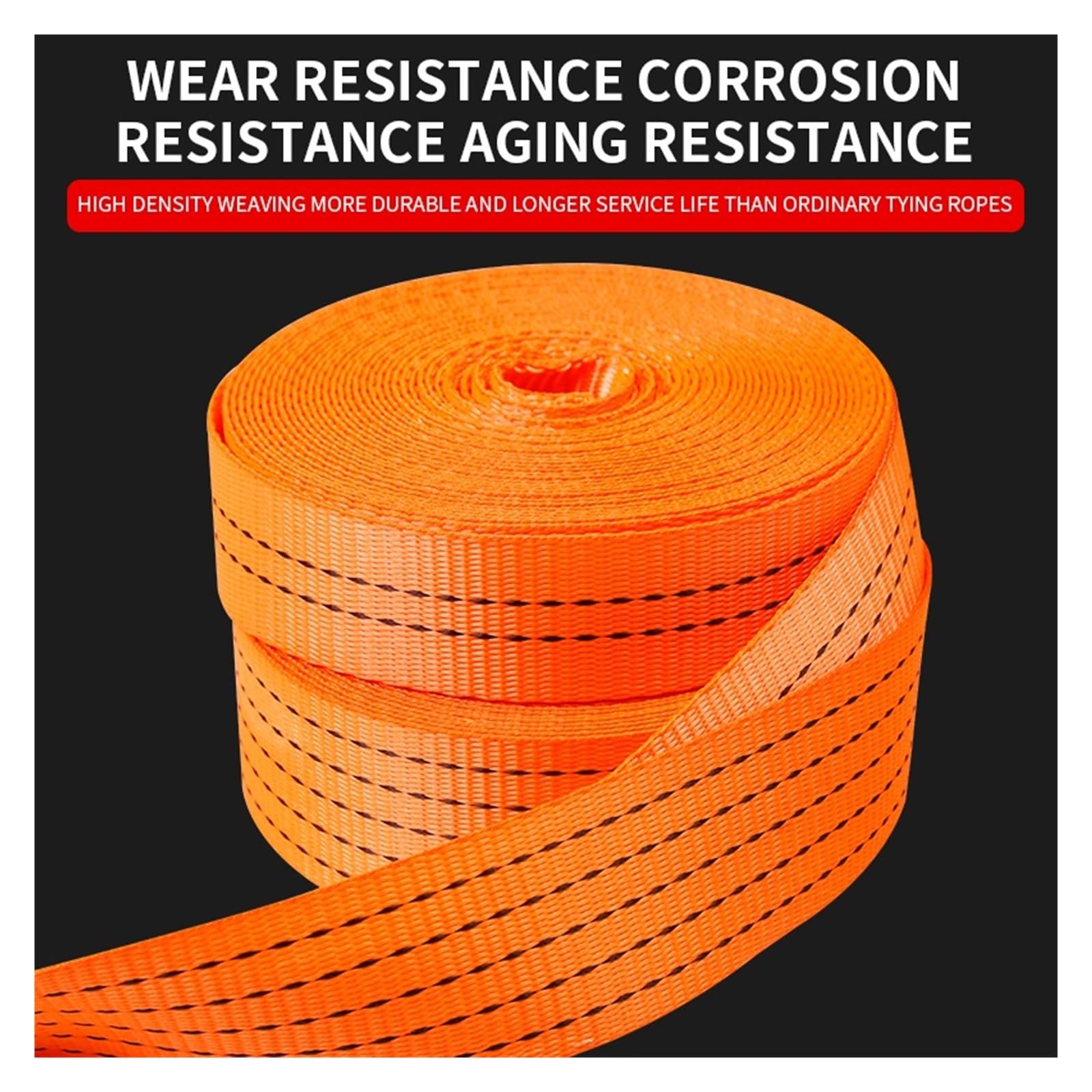 Correa de Amarre, Correa de agrupación de carga for camiones, cuerda de freno, cuerda de remolque, correa plana de poliéster, correa de sellado for tracción de automóviles, gruesa y resistente al desg