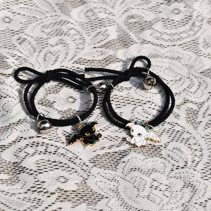 2 PCS Matching Yin Yang Bracelet Elastic Rope Band Dargon Charm Friendship bracelets Sets for Couple4