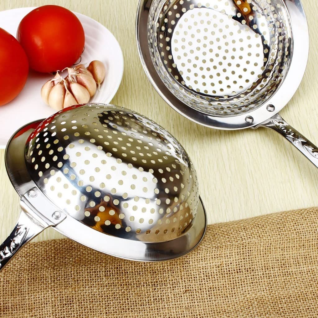 Colador De Malla Fina De Acero Inoxidable, Espumadera De Cocina con Mango De Flor, Colador para Pasta, Olla Caliente, Herramienta De Cocina, Embudo,A