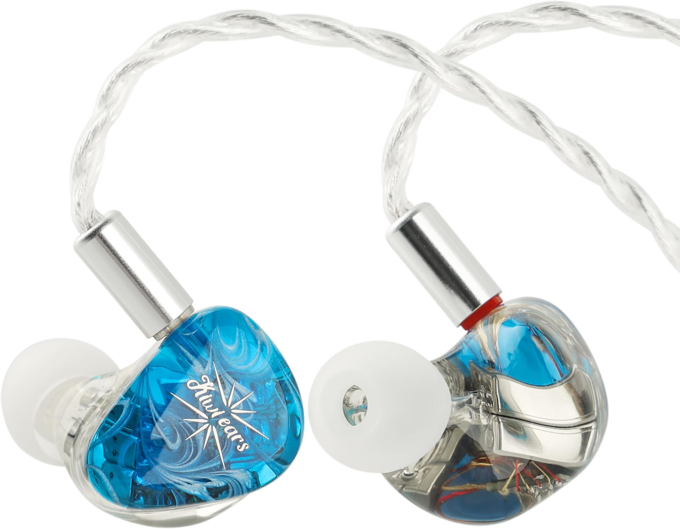 Kiwi Ears Orchestra Lite Performance Custom 8BA in-Ear Monitor IEM with Detachable 4-core 7N Oxygen-Free Copper OFC Cable, Handcrafts Faceplate for Audiophile Studio Musician (Blue)