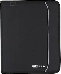 Tilibra - Caderno Argolado Preto, Zip Multi, 20x27.5cm, 48 Folhas