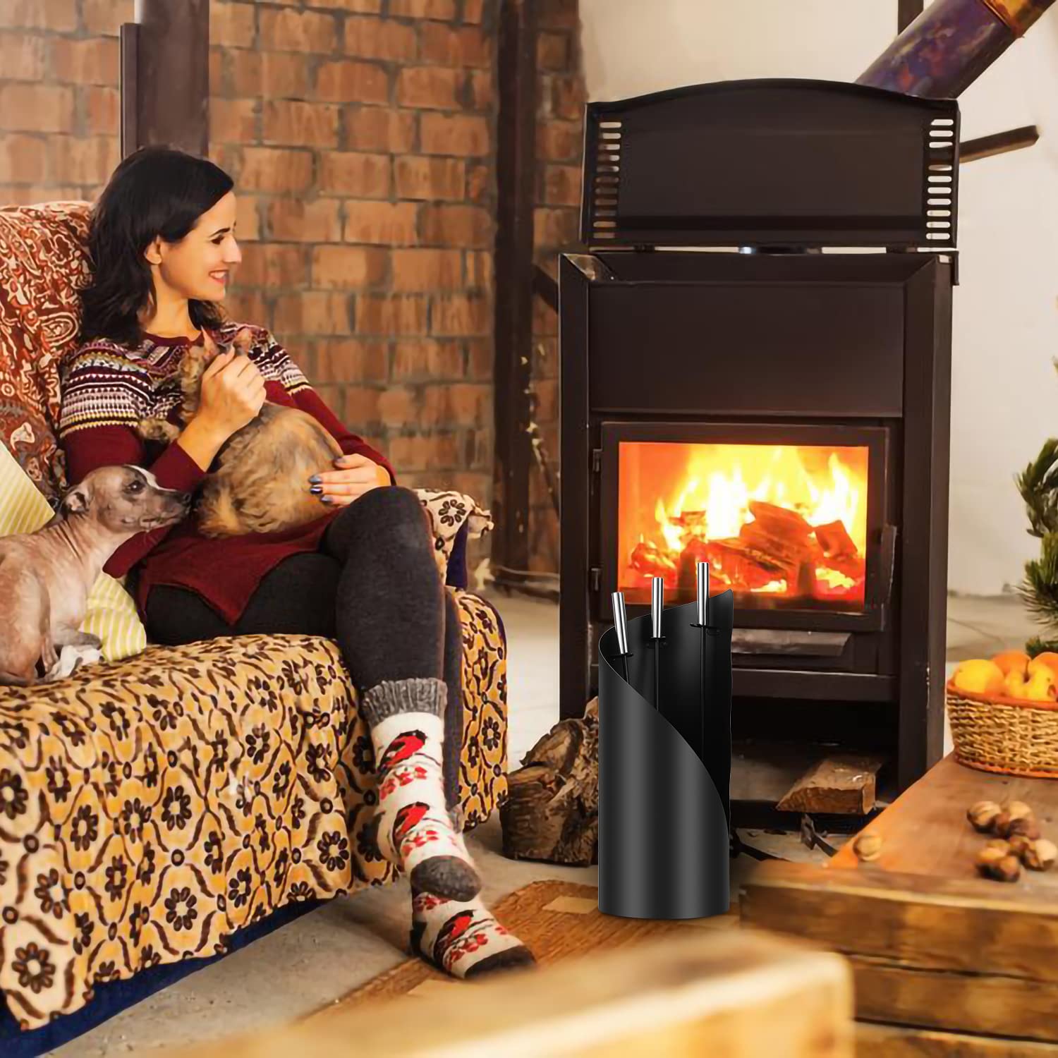 Jopassy Kaminbesteck 4-teilig Schwarz - Mit Schaufel, Besen & Schürhaken In Edelstahl