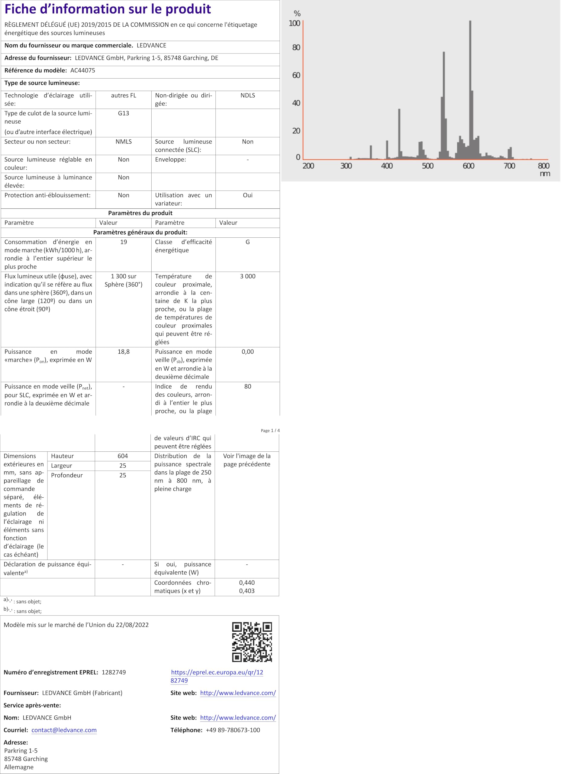 Lampada Fluorescente PHILIPS MASTER TL-D 18W - Luce Calda, 60 Cm, 830 - Foto 4