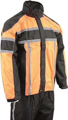 Miniatura 2 de NexGen Traje de lluvia de motocicleta naranja para hombre, negrogris, resistente al agua SH233102