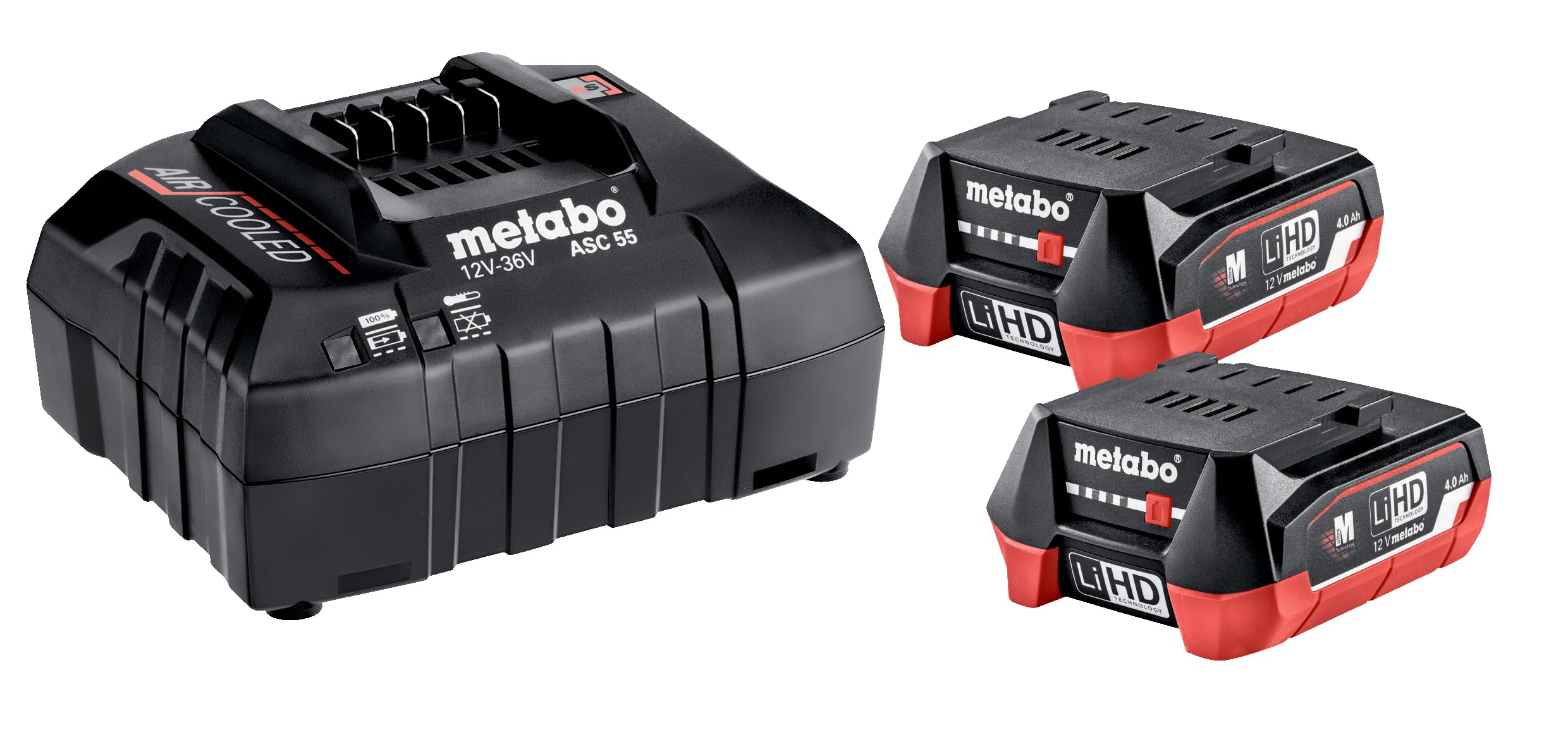 Metabo Colour 685301000 12V Basic Set Inc 2X 4.0Ah Lihd Batteries & Asc 55 Charger