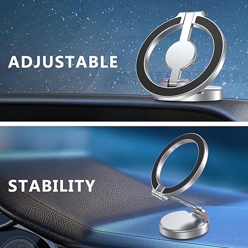 Miniatura 2 de Soporte magnético para teléfono para automóvil, rotación de 360, soporte magnético fuerte para teléfono plegable para tablero de automóvil,