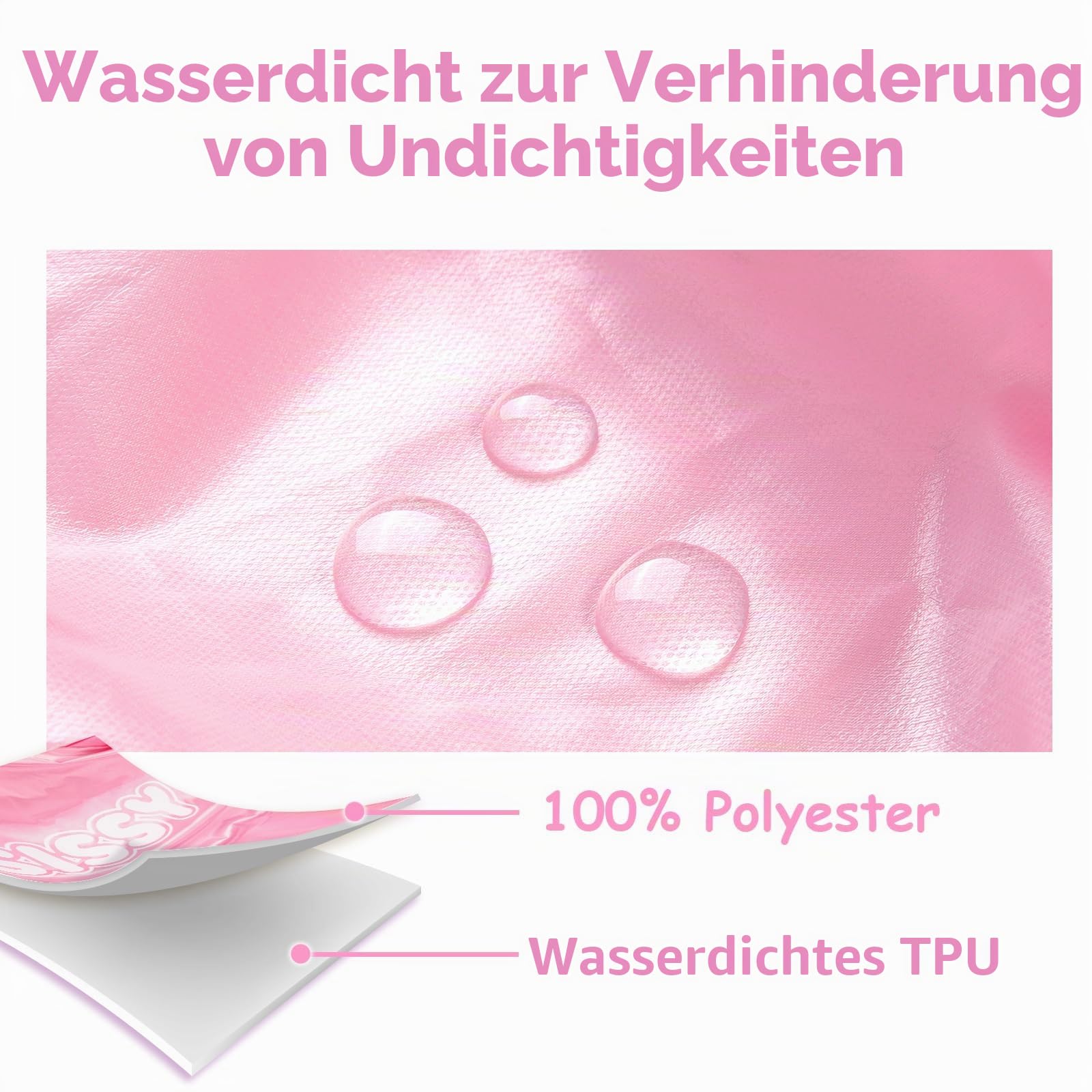 LittleForBig Waschbarer Verstellbarer Wiederverwendbarer Wasserdichter Stoffwindel Sissy Schulmädchen Überhose Bezug für Erwachsene Rosa M
