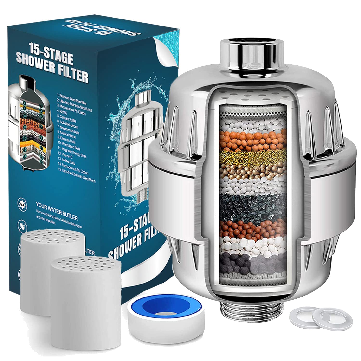 Buy 15 Stage High Output Revitalizing Shower Filter,Remove Chlorine